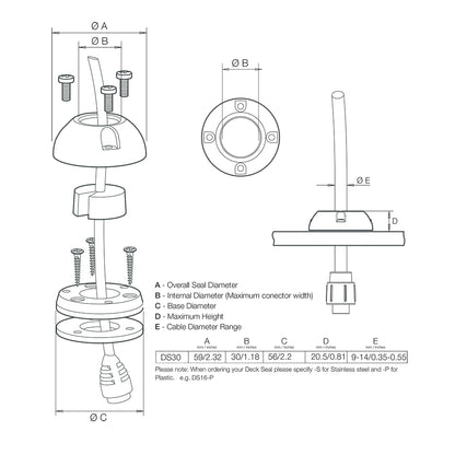 Scanstrut DS30-P Vertical Cable Seal [DS30-P]