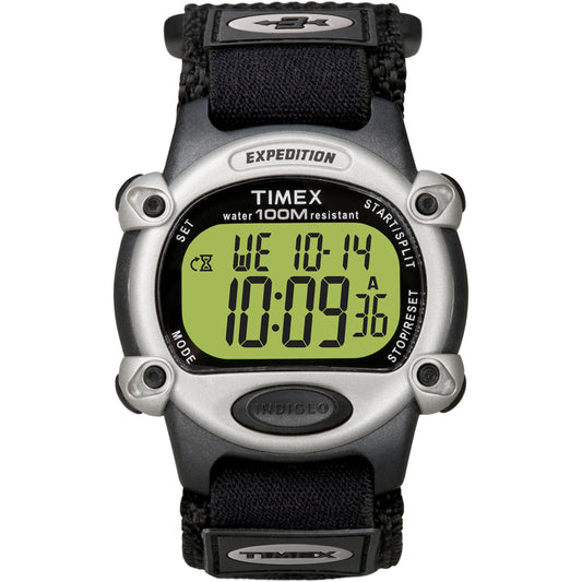 Timex Expedition Mens Chrono Alarm Timer Silver/Black [T48061]