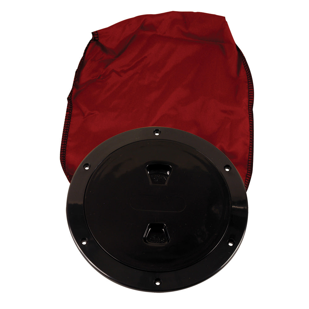 Beckson 6" Stow-Away Deck Plate - Black w/12" Bag [DP60BB]