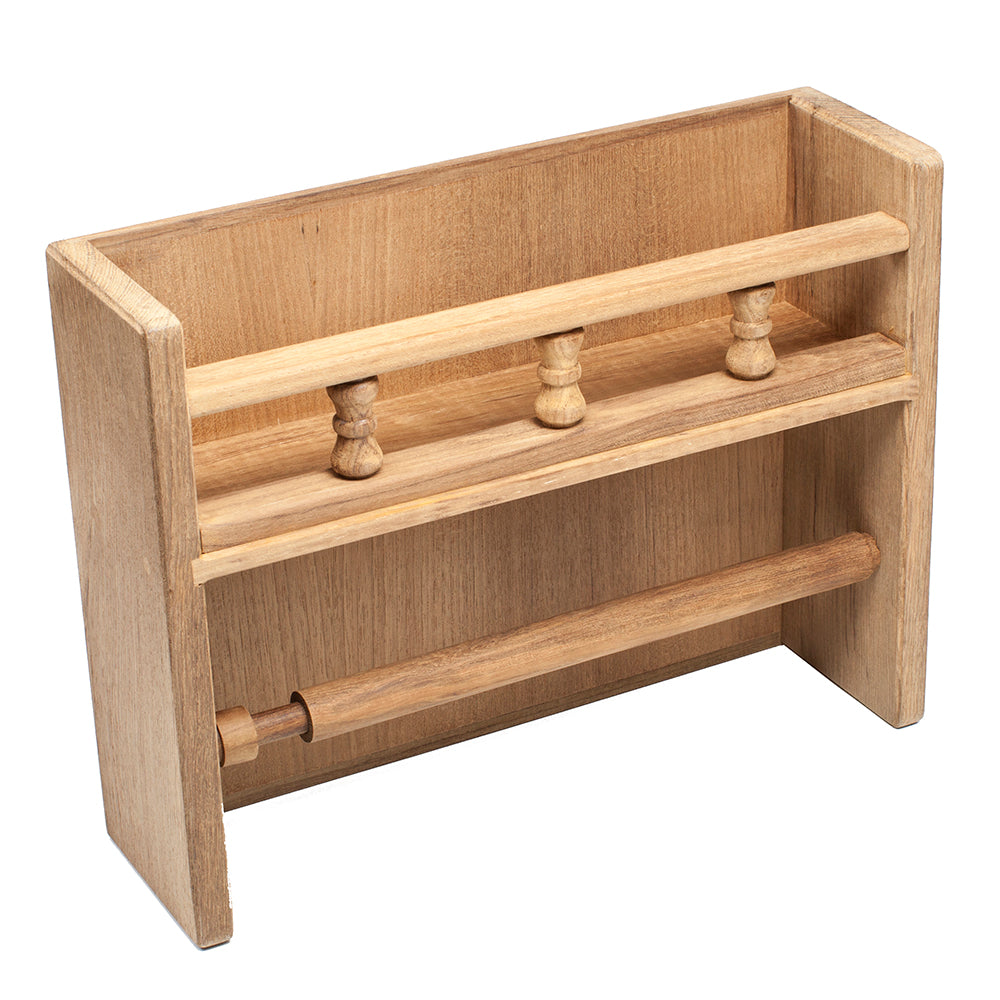 Whitecap Teak Paper Towel Holder w/Spice Rack [62446]