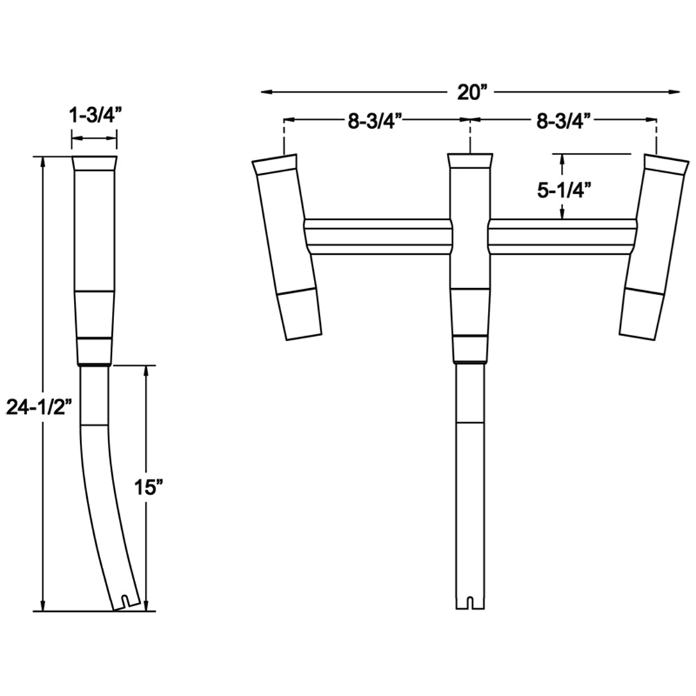 TACO Kite Fishing 3-Rod Cluster [F31-0770BSA-1]