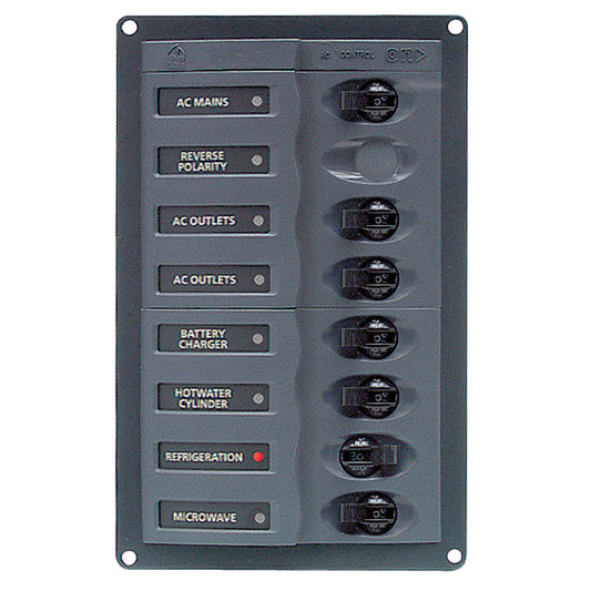 BEP AC Circuit Breaker Panel w/o Meters, 6 Way w/Double Pole Mains [900-ACM6W-110V]