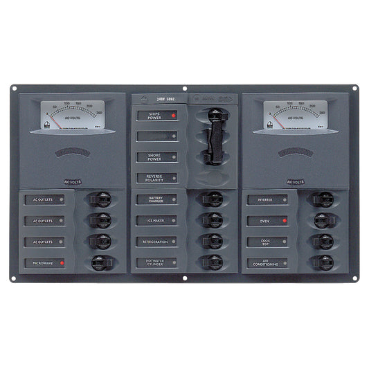 BEP AC Circuit Breaker Panel w/Analog Meters, 2SP 1DP AC120V [900-ACM2-AM-110]