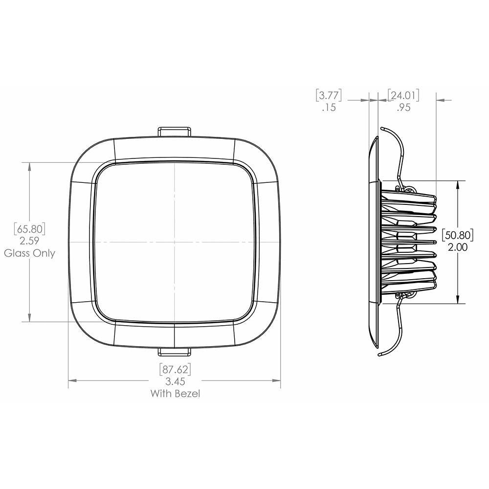 Lumitec Square Mirage Down Light - White - Polished Bezel [116113]