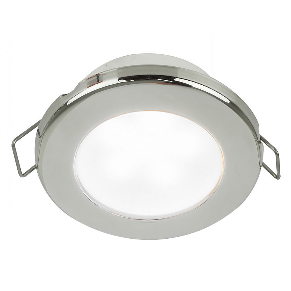 Hella Marine EuroLED 75 3" Round Spring Mount Down Light - White LED - Stainless Steel Rim - 24V [958110621]