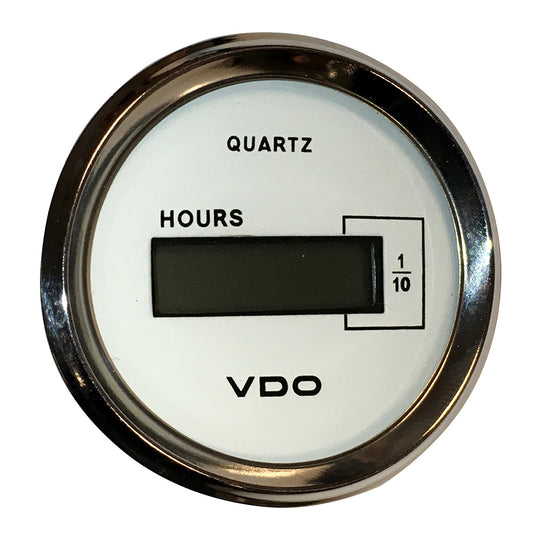 VDO Cockpit Marine 52mm (2-1/16") LCD Hourmeter - White Dial/Chrome Bezel [331-548]