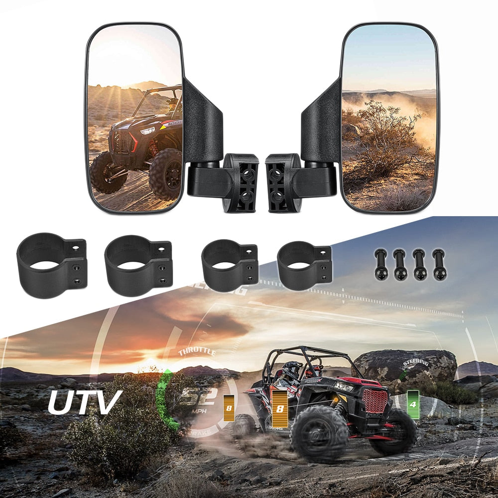 UTV Rearview Mirror Shockproof Side Mirror Accessories W/ 1.75" 2" Roll Cages for Can Am for Polaris RZR 800 900 1000 for Yamaha