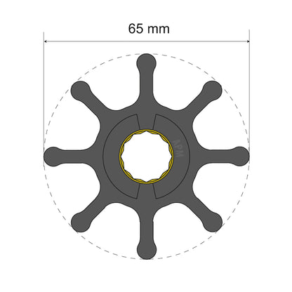 Albin Group Premium Impeller Kit 65 x 16 x 37mm - 8 Blade - Spline Insert [06-01-017]