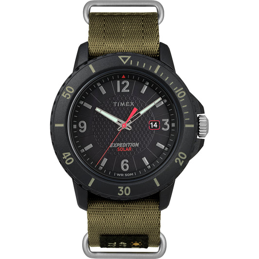 Timex Gallatin Nylon Slip-Thru Watch - Solar Green/Black Dial [TW4B14500JV]