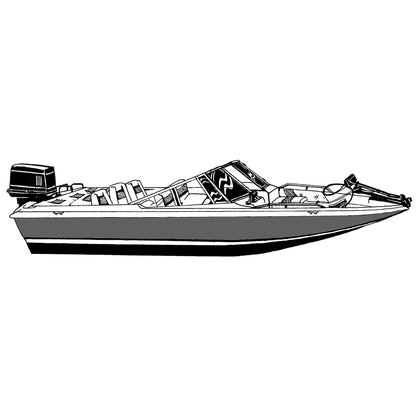 Carver Performance Poly-Guard Styled-to-Fit Boat Cover f/19.5 Fish  Ski Style Boats w/Walk-Thru Windshield - Grey [77319P-10]