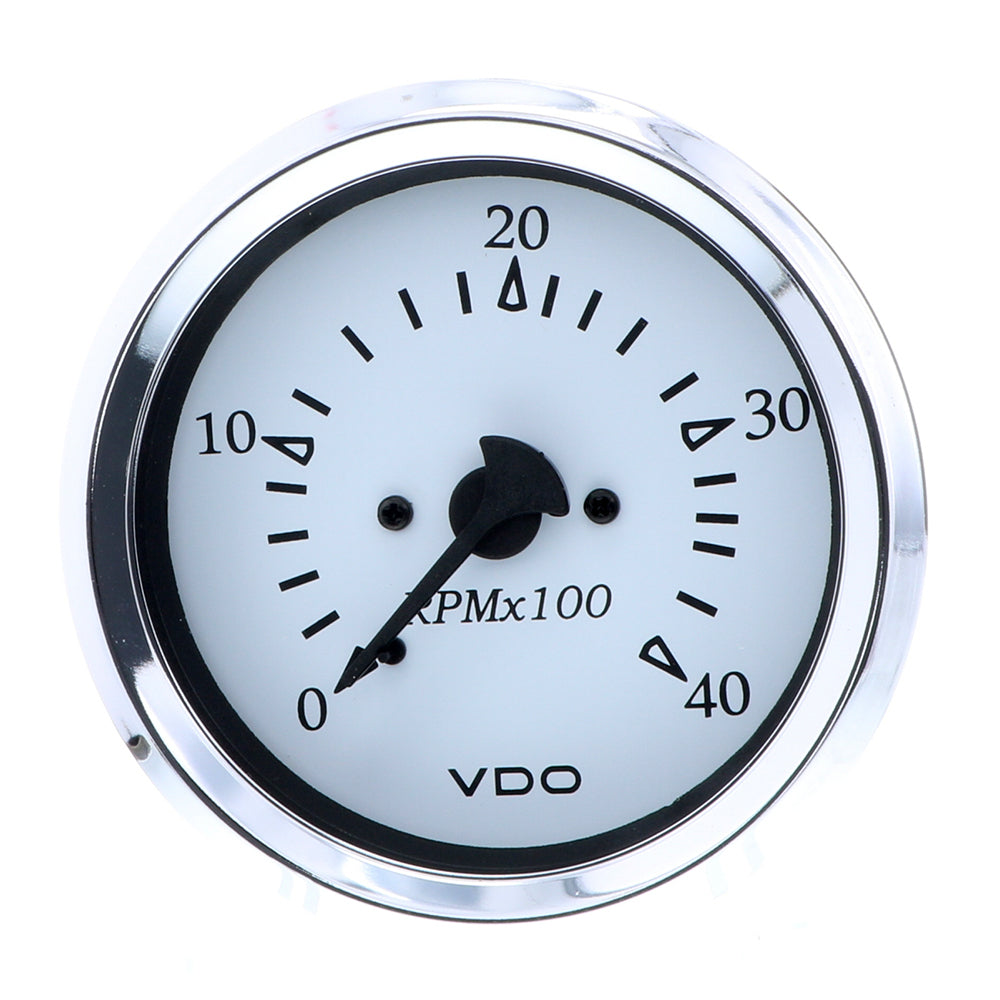 VDO Cockpit Marine 85MM (3-3/8") Diesel Tachometer - Alternator Input - White Dial/Chrome Bezel [333-15272]