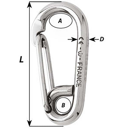 Wichard Symmetric Carbine Hook - Length 100mm - 13/32" [02316]