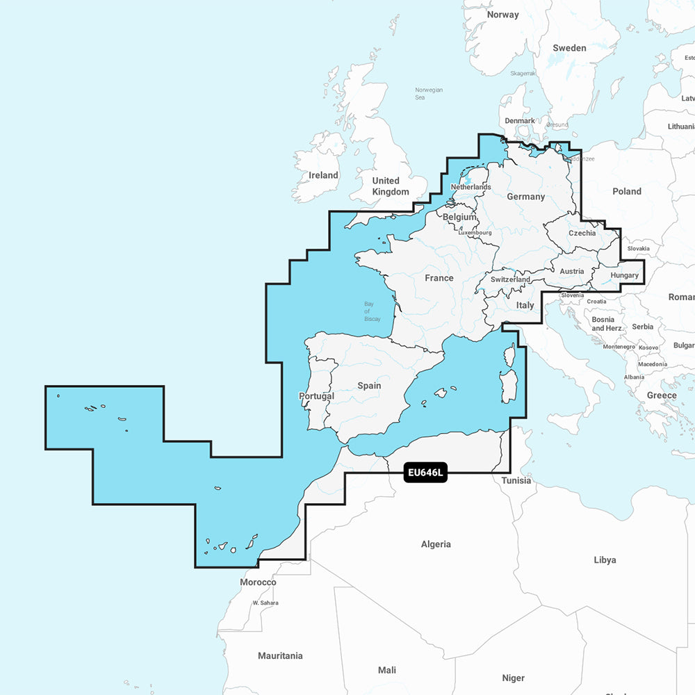 Garmin Navionics+ NSEU646L - Europe, Central  West - Marine Chart [010-C1275-20]