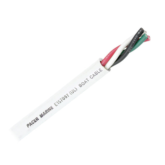 Pacer Round 4 Conductor Cable - 250 - 10/4 AWG - Black, Green, Red  White [WR10/4-250]